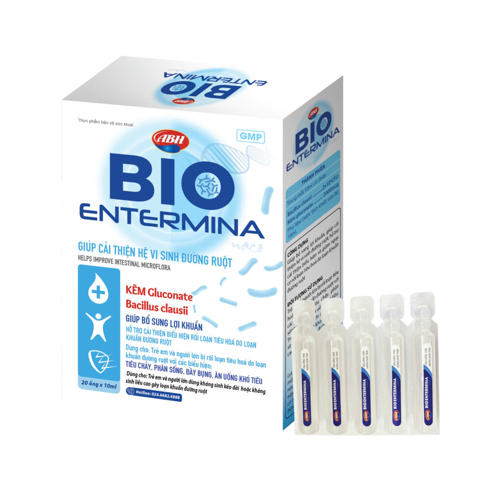 Men Bio Entermina, Hộp 20 Ống x 10ml - Dược Phẩm Minh Châu Pharma